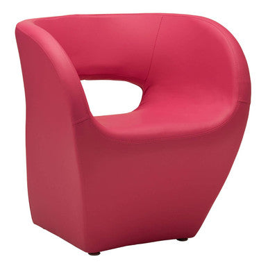 Aldo Hot Pink Faux Leather Armchair with High Armrests