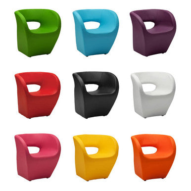 Aldo Hot Pink Faux Leather Armchair with High Armrests