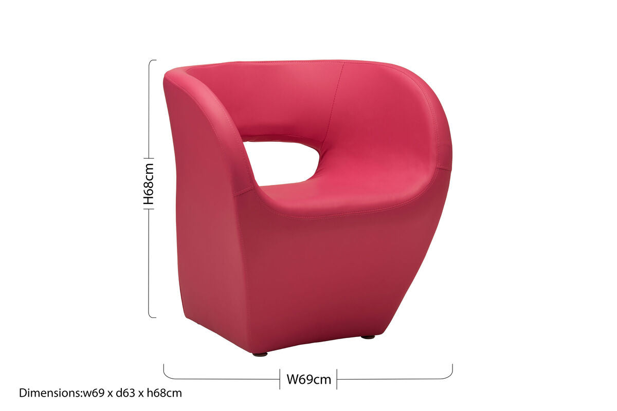 Aldo Hot Pink Faux Leather Armchair with High Armrests
