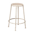Artisan Cream Metal Bar Stool with Footrest