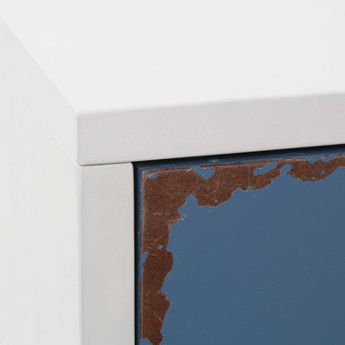 White Square Side Table with Drawer, Alchemy