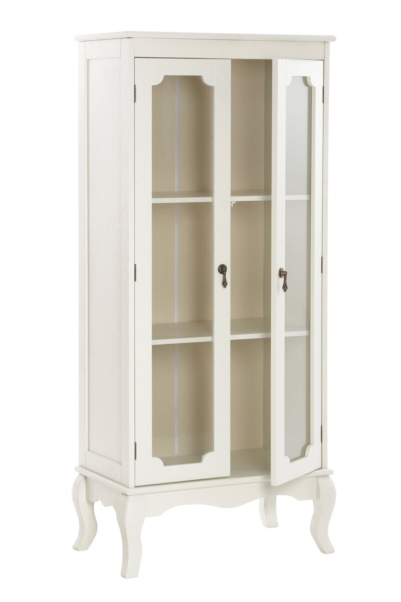 Marcella Two Glass Door Ivory Finish Cabinet