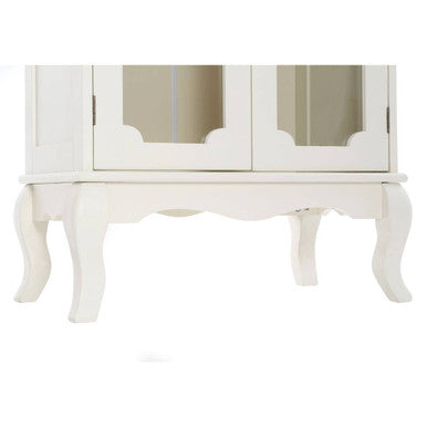 Marcella Two Glass Door Ivory Finish Cabinet