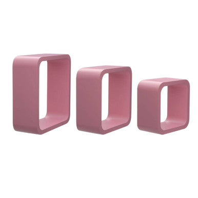 Set Of Three Pink Mdf | Wall Cubes