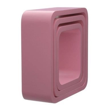 Set Of Three Pink Mdf | Wall Cubes