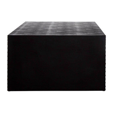 Black Leather Effect Rectangular Coffee Table, Sloane