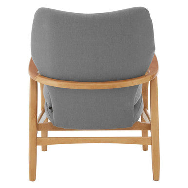 Stockholm Grey Fabric Chair with Natural Birchwood Frame