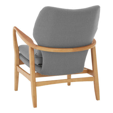 Stockholm Grey Fabric Chair with Natural Birchwood Frame
