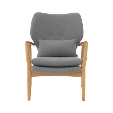 Stockholm Grey Fabric Chair with Natural Birchwood Frame