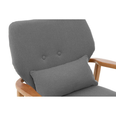Stockholm Grey Fabric Chair with Natural Birchwood Frame