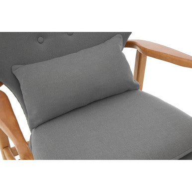 Stockholm Grey Fabric Chair with Natural Birchwood Frame