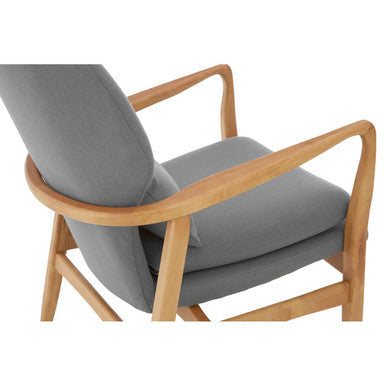 Stockholm Grey Fabric Chair with Natural Birchwood Frame