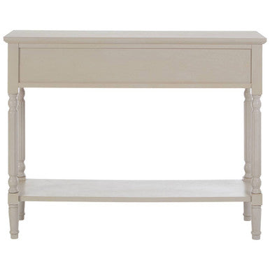 Grey Natural Wooden Two-Tier Display Top Console Table with 2 Drawers and Carved Legs | Heritage