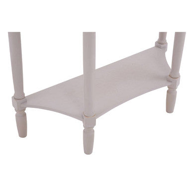 Grey Putty Natural Wooden One-Drawer Console Table with Open Lower Shelf and Carved Spindle Legs | Heritage