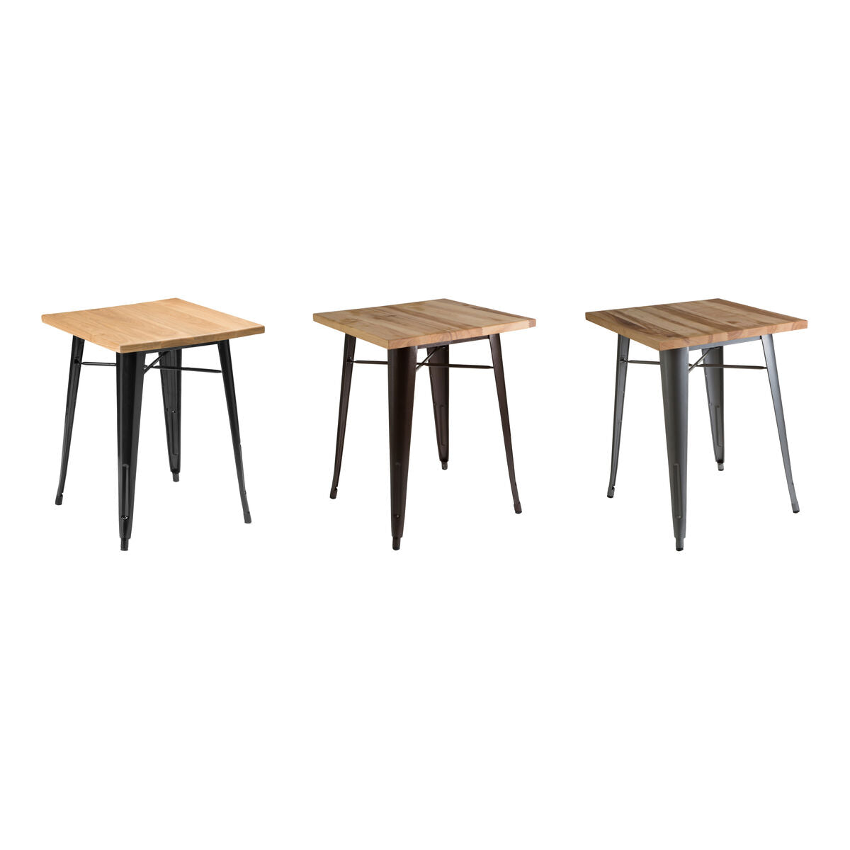Natural Grain Wood Top Side Table with Crackle Copper Finish Gold Metal Legs, Aldgate