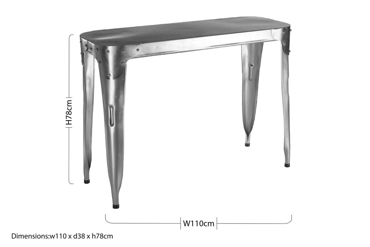 Silver Aerofoil Style Console Table, Avro