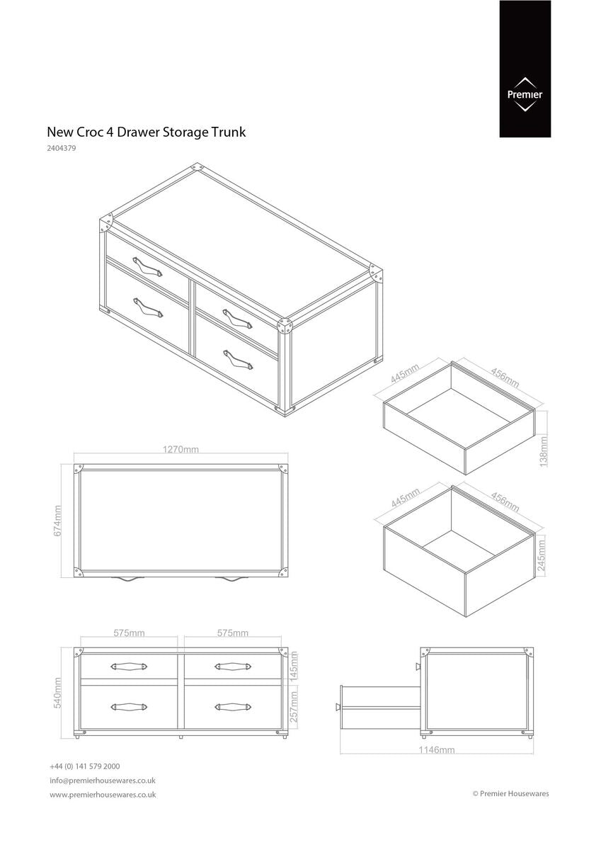 New Croc 4 Drawers Storage Trunk | Croco