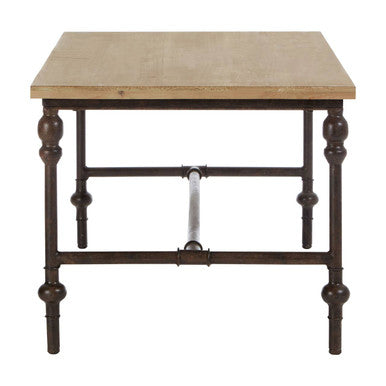 Natural Rectangular Coffee Table with Distressed Fir Wood Top, Tribeca
