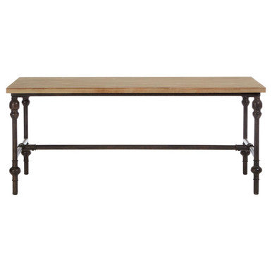 Natural Rectangular Coffee Table with Distressed Fir Wood Top, Tribeca