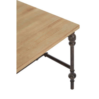 Natural Rectangular Coffee Table with Distressed Fir Wood Top, Tribeca