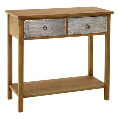 Natural Console Table with Two Drawers, Shoreditch