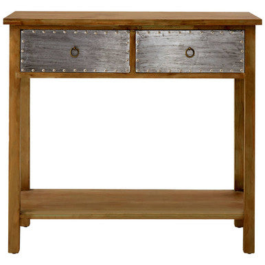 Natural Console Table with Two Drawers, Shoreditch