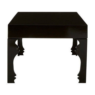 Black High Gloss Wooden Coffee Table with Stately Shaped Legs | Luis