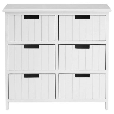 White Mdf 6 Drawers Chest | New England