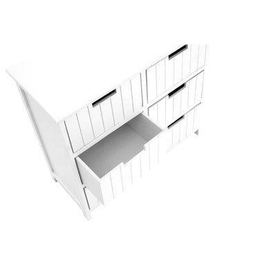 White Mdf 6 Drawers Chest | New England