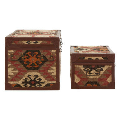 Aztec Set of 2 Multi Print Storage Trunks