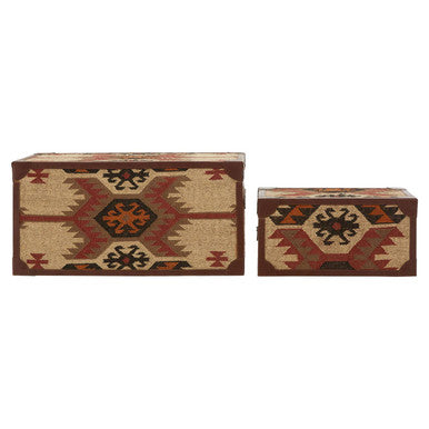 Aztec Set of 2 Multi Print Storage Trunks