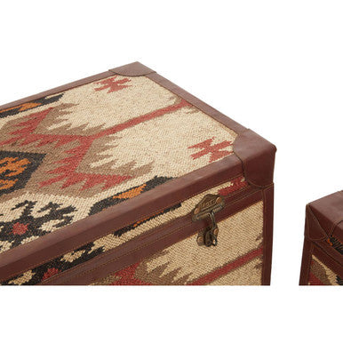 Aztec Set of 2 Multi Print Storage Trunks