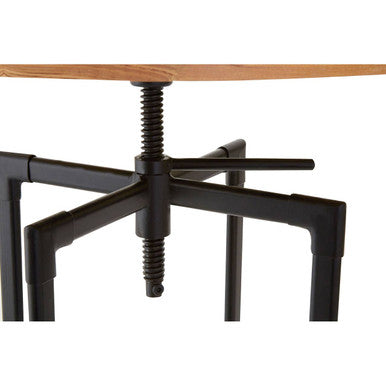 Natural Height Adjustable Bar Table with Metal Frame, New Foundry