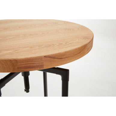 Natural Height Adjustable Bar Table with Metal Frame, New Foundry