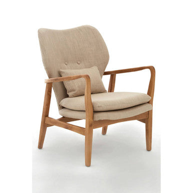 Stockholm Beige Fabric Chair with Sustainable Birchwood Frame