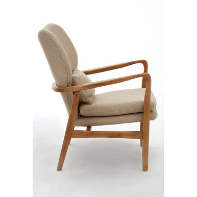 Stockholm Beige Fabric Chair with Sustainable Birchwood Frame