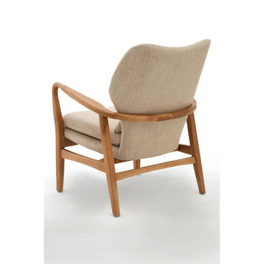 Stockholm Beige Fabric Chair with Sustainable Birchwood Frame