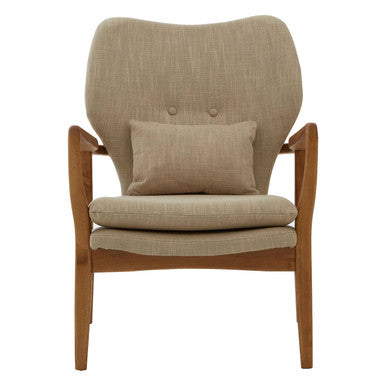 Stockholm Beige Fabric Chair with Sustainable Birchwood Frame