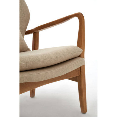 Stockholm Beige Fabric Chair with Sustainable Birchwood Frame