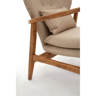 Stockholm Beige Fabric Chair with Sustainable Birchwood Frame