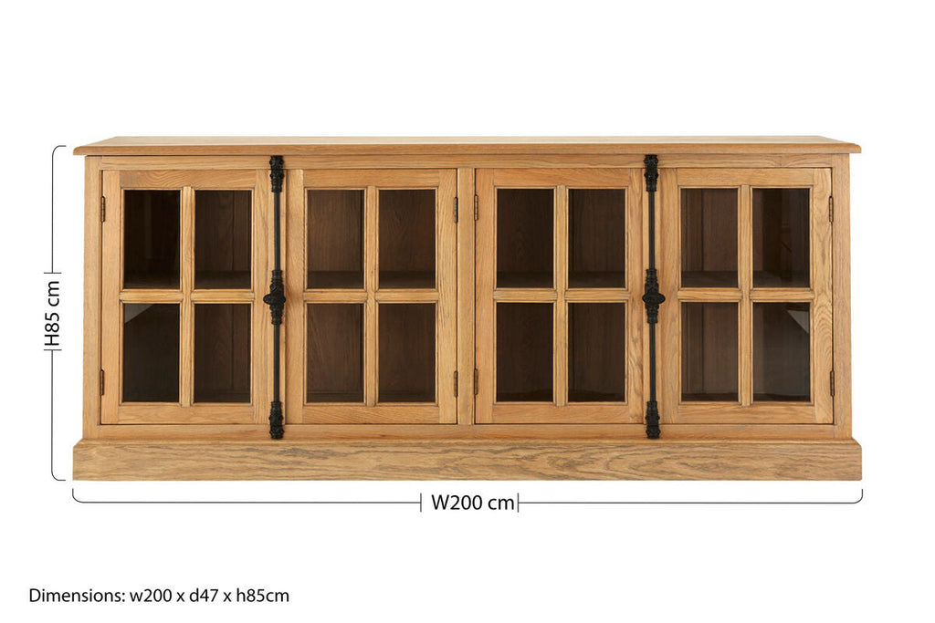 Oak Wood Sideboard with Washed Grey Finish | Lyon