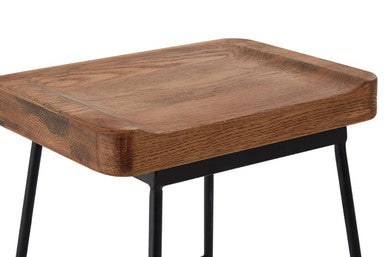 Weathered Oak Wood and  Metal Bar Stool | Lyon