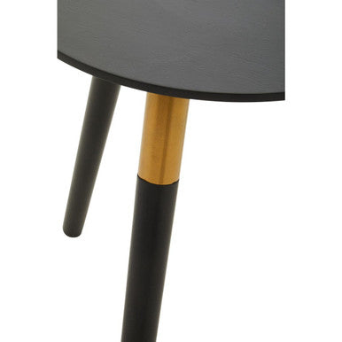 Black and Gold Round Side Table, Nostra