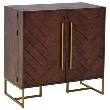 Brando Acacia wood Effect Drinks Cabinet