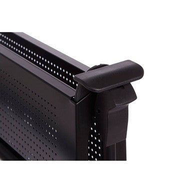 Black Rectangular Folding Kitchen Trolley with 3 Shelves, Harlow