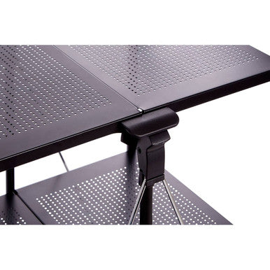 Black Rectangular Folding Kitchen Trolley with 3 Shelves, Harlow