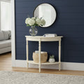 White Wooden Ivory Rounded Console Table | Heritage