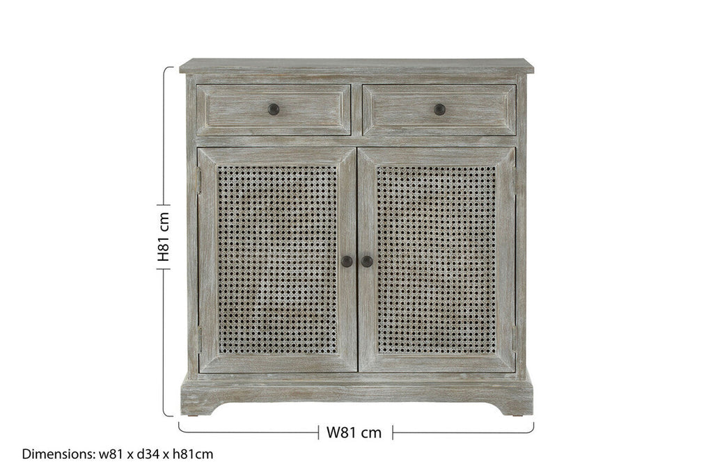 Grey Wash Lattice Two Door Sideboard | Heritage