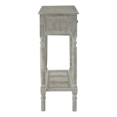 Grey Wash Pine Wood 2 Drawer Rectangular Console Table, Heritage