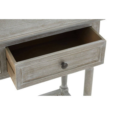 Grey Wash Pine Wood 2 Drawer Rectangular Console Table, Heritage